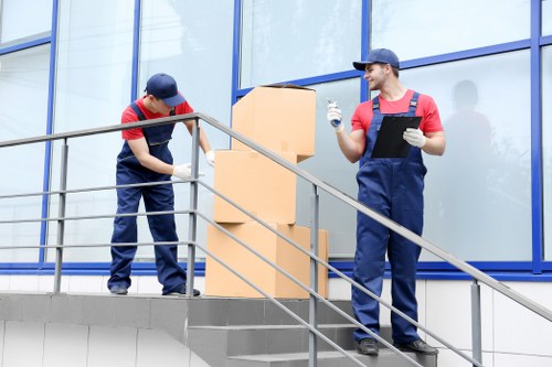 Commercial moving team planning a Westwimbledon office relocation