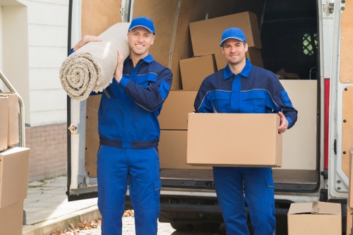 Careful loading of furniture and boxes for a West Wimbledon move