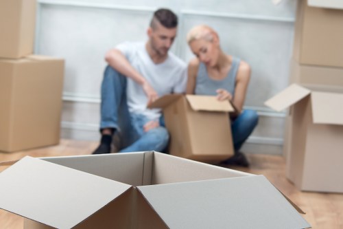 Removal van navigating residential access in Westwimbledon