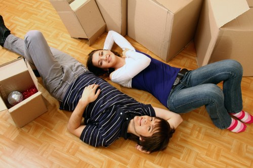 Packing and organising office items before a move in Westwimbledon